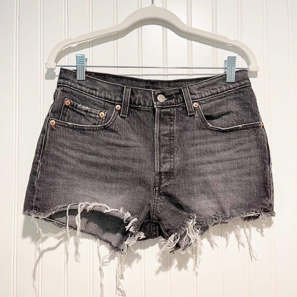 Levi’s 501 Cut Off Shorts Black Denim Size 27